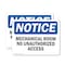 Signmission Mechanical Room No Unauthorized Access OSHA Notice Sign, Plastic, 10in W x 7in L, 2PK OS-2PACK-NS-P-710-L-15949 - alternate 1